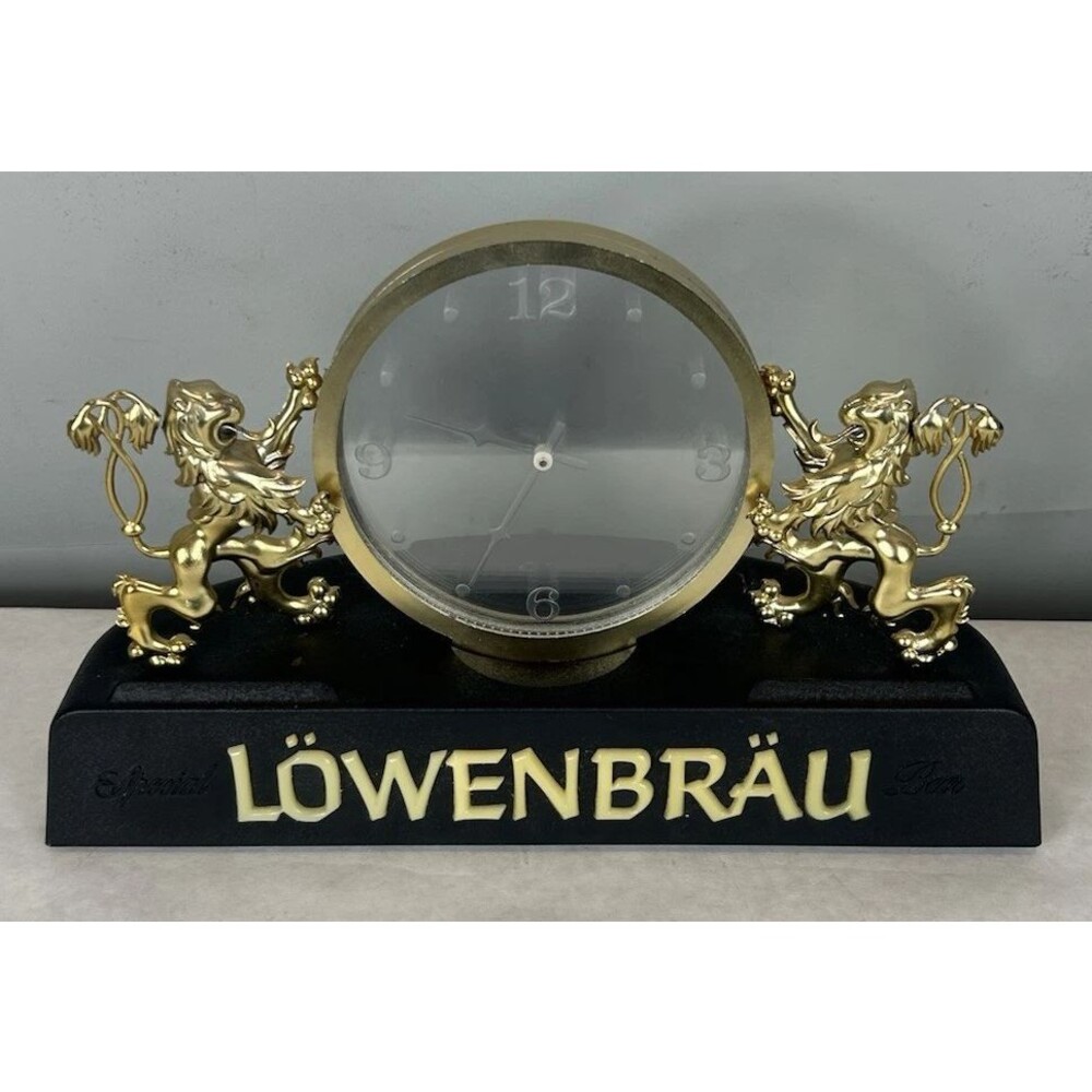 VINTAGE 1982 SPECIAL LOWENBRAU BEER ELECTRIC LIGHTED BAR CLOCK